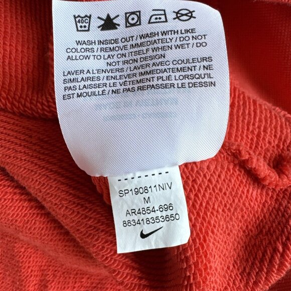 Vintage Y2K Nike Sportswear NSW Block Logo Hoodie  Sweater - Mens Medium Orange - Picture 10 of 10